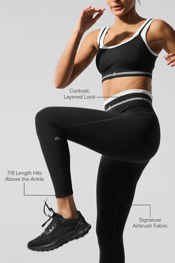 Airbrush High-Waist 7/8 Better Together Legging - Noir/Blanc