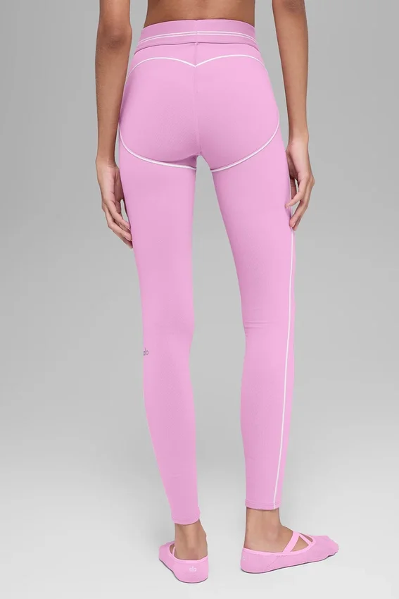 Airbrush High-Waist 7/8 Heart Throb Legging - Rose bonbon/Blanc