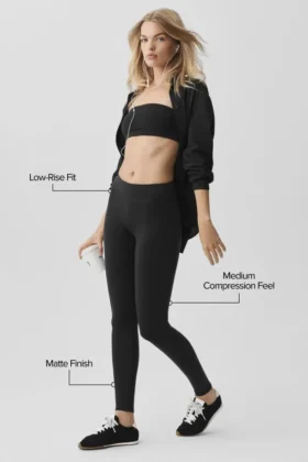 Airbrush Legging taille basse – Noir