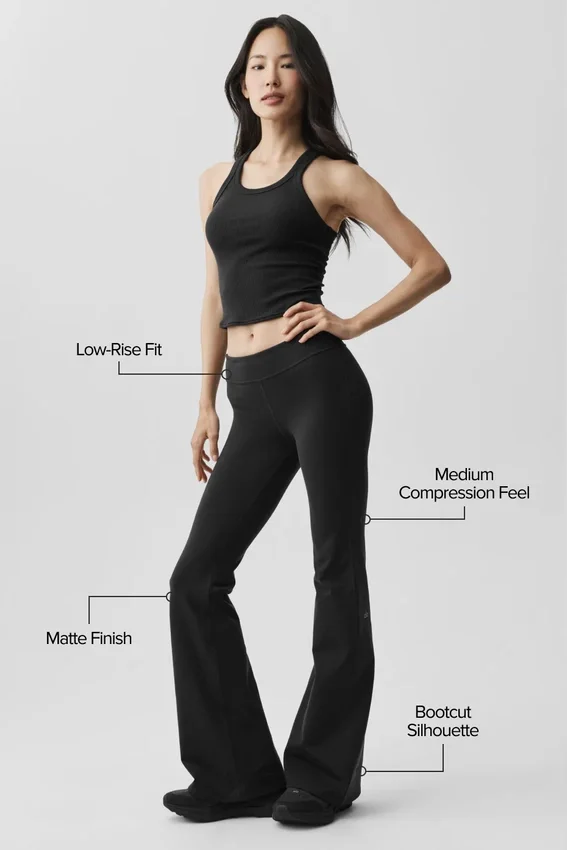 Airbrush Low-Rise Bootcut Legging - Black
