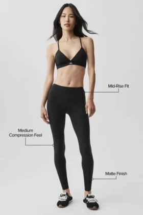 Airbrush Mid-Rise 7/8 Legging – Noir
