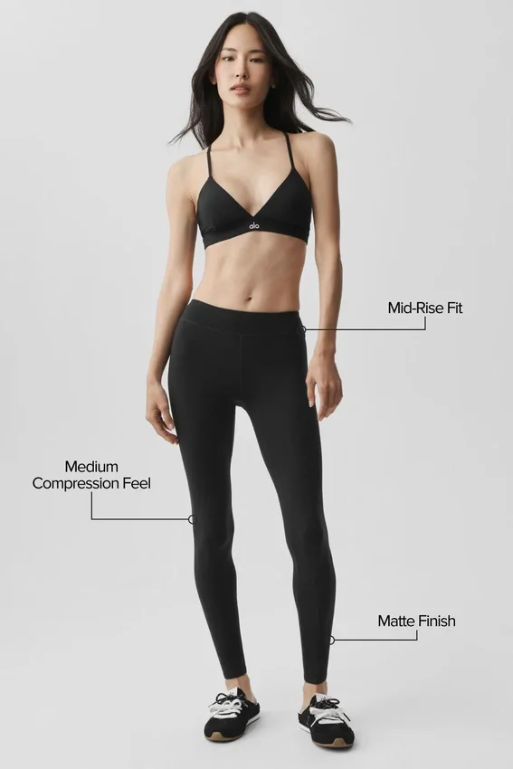 Airbrush Mid-Rise 7/8 Legging - Noir