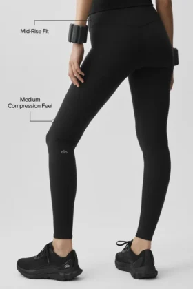 Airbrush Mid-Rise Legging – Noir