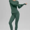 Airbrush Winter Warm High-Waist Nocturne Legging - Vert trèfle