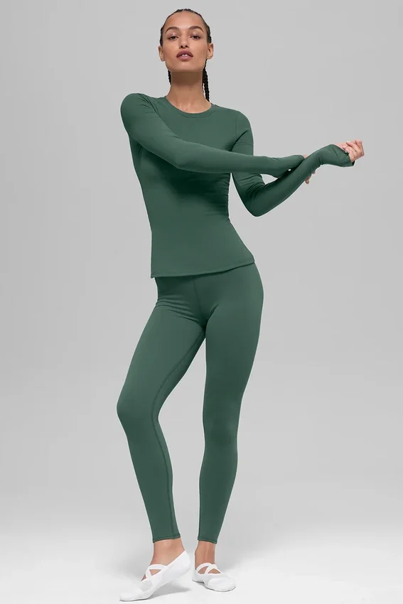 Airbrush Winter Warm High-Waist Nocturne Legging - Vert trèfle