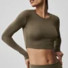 Alosoft Crop Finesse à manches longues - Olive