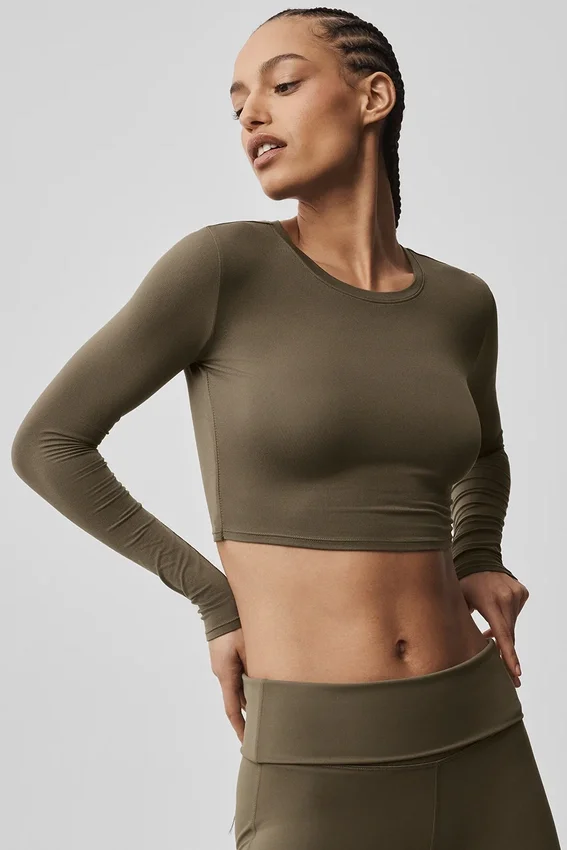 Alosoft Crop Finesse à manches longues - Olive