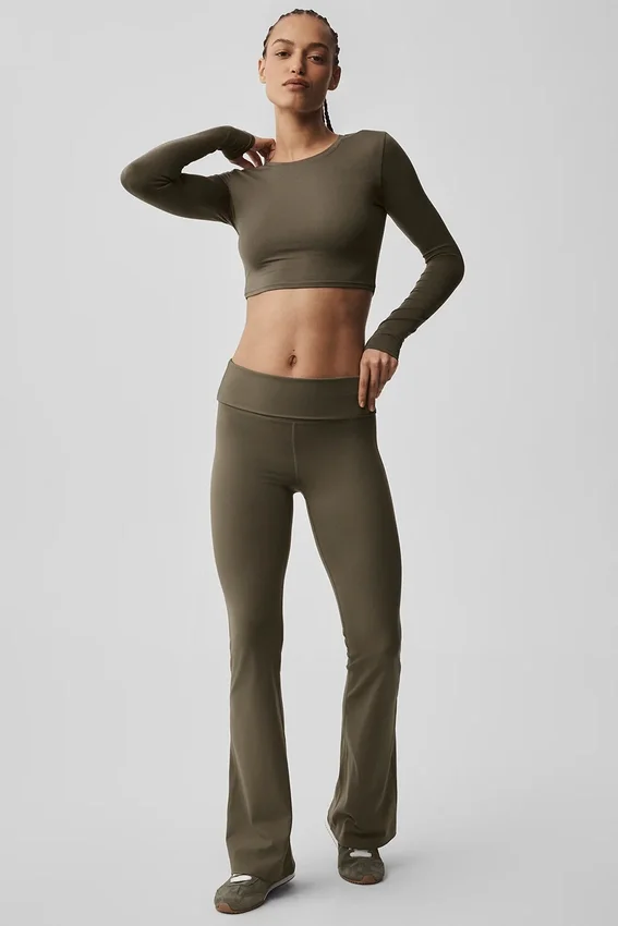 Alosoft Crop Finesse à manches longues - Olive