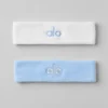 Bandeau anti-transpiration Glow (lot de 2) - Bleu coquillage/Blanc