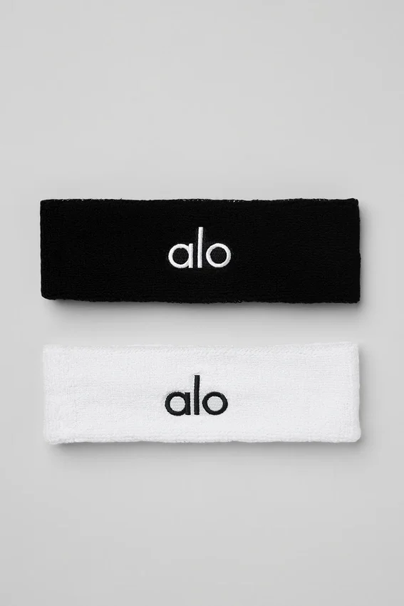 Bandeau Glow (lot de 2) - Noir/Blanc
