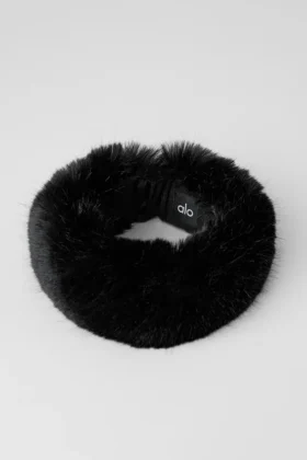 Bandeaux Wintersun en fausse fourrure somptueuse – Noir