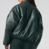 Blouson aviateur Premier en simili cuir - Vert charbon