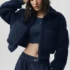 Blouson aviateur Sherpa Edge - Bleu marine
