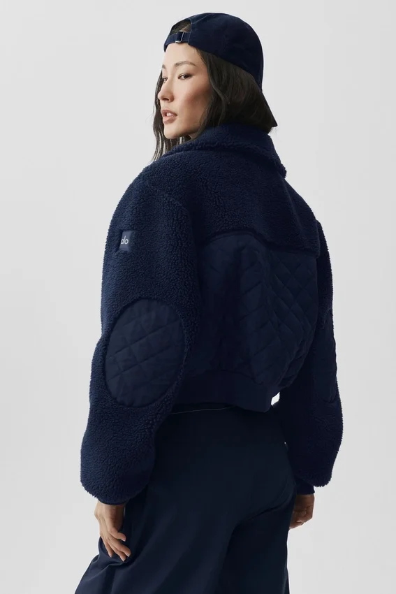 Blouson aviateur Sherpa Edge - Bleu marine
