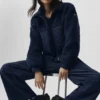 Blouson aviateur Sherpa Edge - Bleu marine