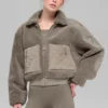 Blouson aviateur Sherpa Edge - Cacao clair