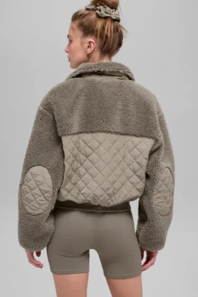 Blouson aviateur Sherpa Edge – Cacao clair