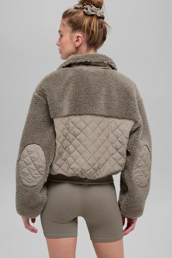 Blouson aviateur Sherpa Edge - Cacao clair