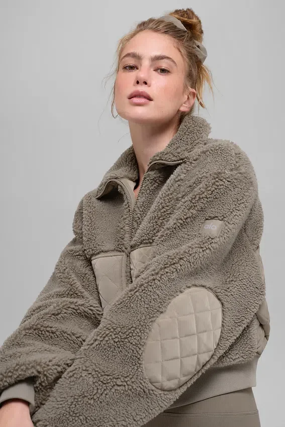 Blouson aviateur Sherpa Edge - Cacao clair