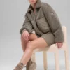 Blouson aviateur Sherpa Edge - Cacao clair