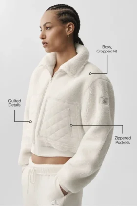 Blouson aviateur Sherpa Edge – Ivoire