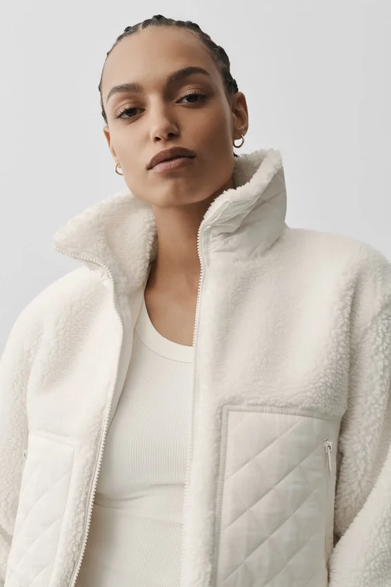 Blouson aviateur Sherpa Edge - Ivoire