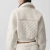 Blouson aviateur Sherpa Edge - Ivoire