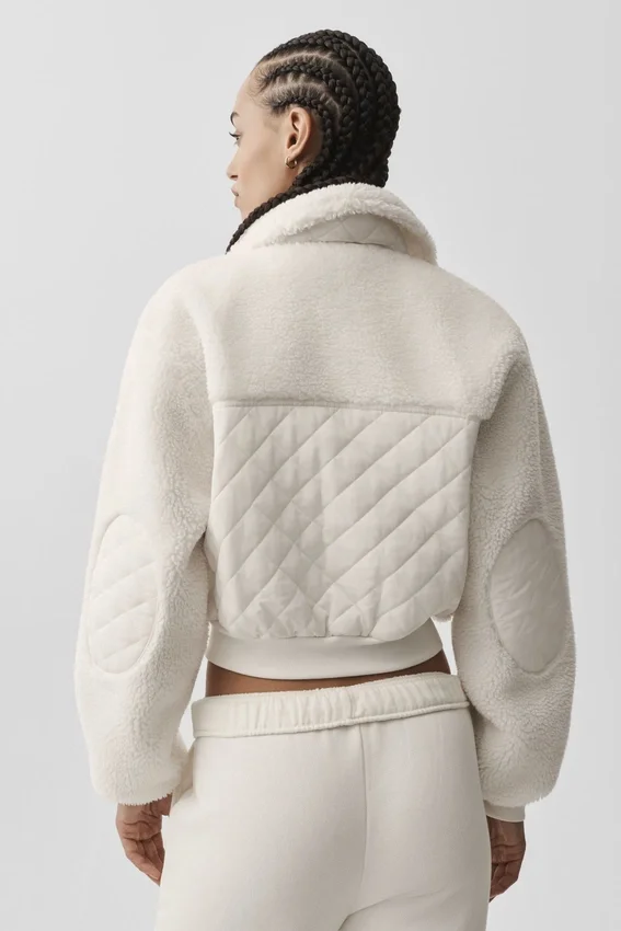 Blouson aviateur Sherpa Edge - Ivoire
