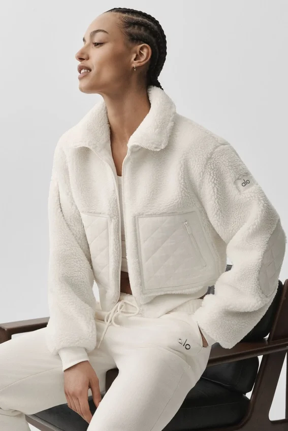 Blouson aviateur Sherpa Edge - Ivoire