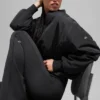 Blouson aviateur Urbanite en fausse fourrure - Noir/Ivoire