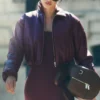 Bomber court « Premier » en simili cuir - Bordeaux