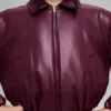 Bomber court « Premier » en simili cuir - Bordeaux