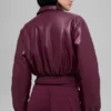 Bomber court « Premier » en simili cuir - Bordeaux