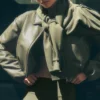 Bomber court Premier en simili cuir - Vert olive