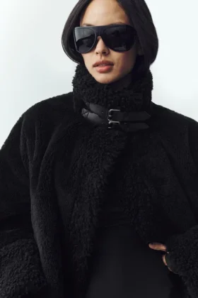 Bomber Fireside en sherpa – Noir