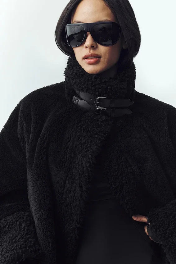 Bomber Fireside en sherpa - Noir