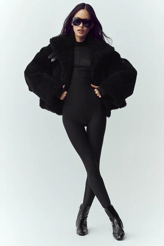 Bomber Fireside en sherpa - Noir