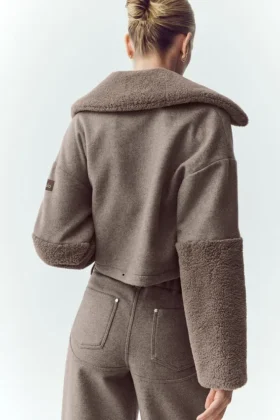 Bomber Nightfall en laine mélangée – Alpine Cocoa Heather
