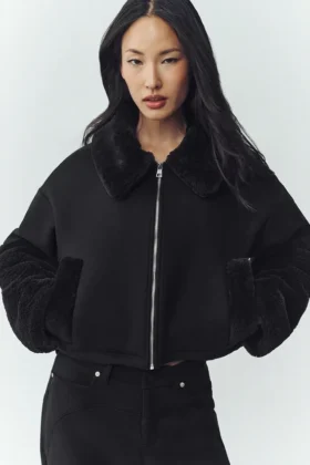 Bomber Nightfall en mélange de laine - Noir