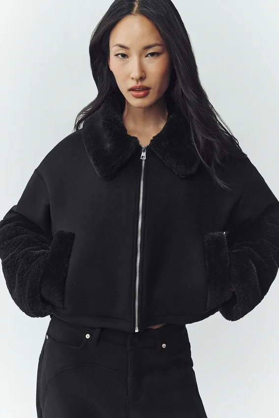 Bomber Nightfall en mélange de laine - Noir