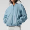 Bomber Premier en simili cuir - Bleu céleste