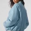 Bomber Premier en simili cuir - Bleu céleste
