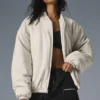 Bomber Premier en simili cuir - Bone