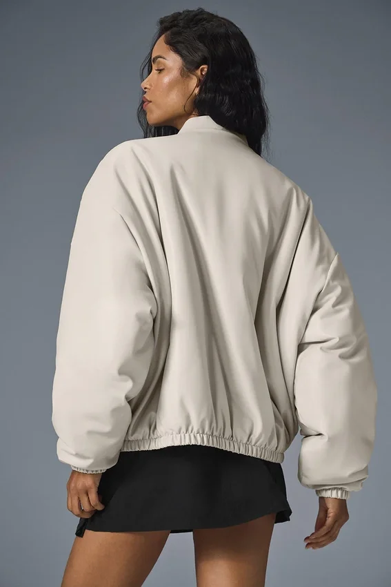 Bomber Premier en simili cuir - Bone