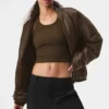 Bomber Premier en simili cuir - Espresso