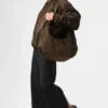Bomber Premier en simili cuir - Espresso