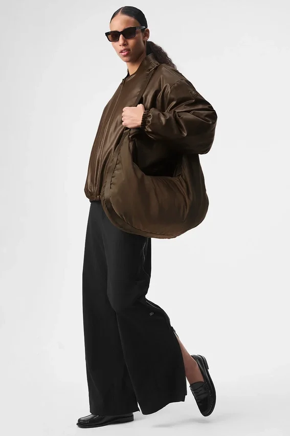 Bomber Premier en simili cuir - Espresso