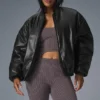 Bomber Premier en simili cuir - Noir