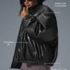 Bomber Premier en simili cuir - Noir