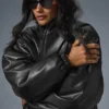 Bomber Premier en simili cuir - Noir